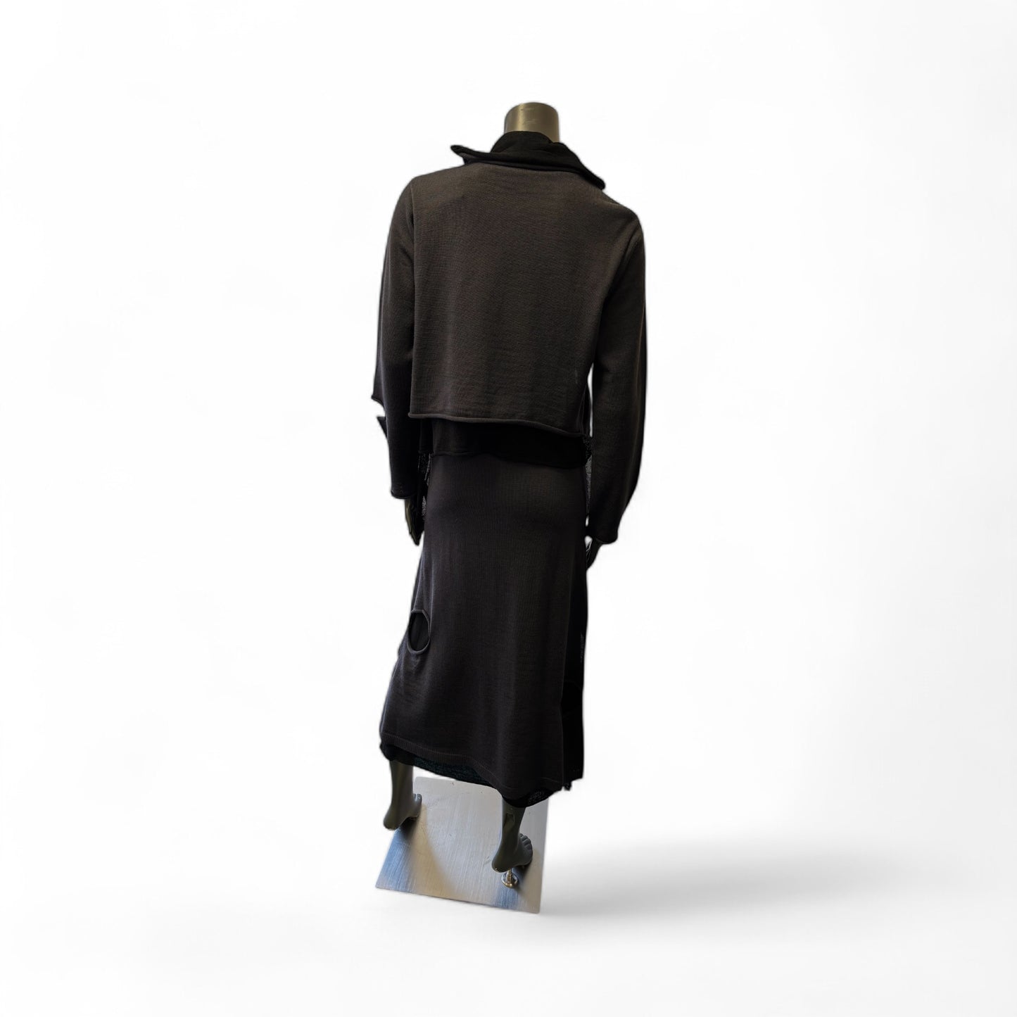 Blue black layered cardigan