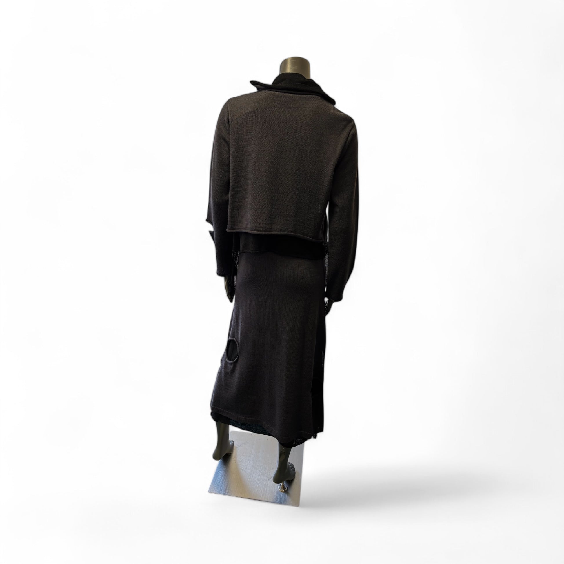 Blue black layered cardigan