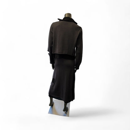 Blue black layered cardigan