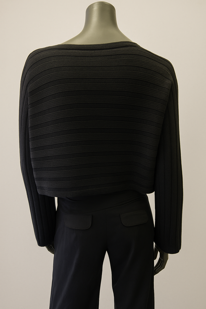 wide Ribbed boxy cropped Sweater Style no.boss 35
