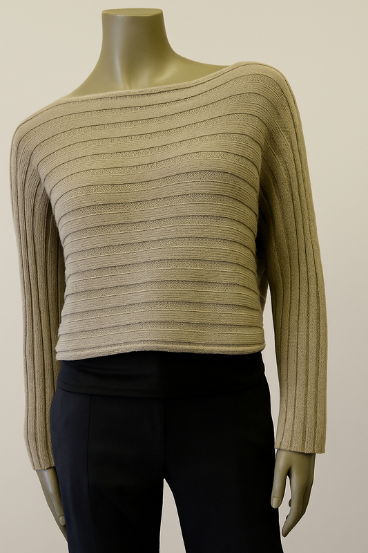 wide Ribbed boxy cropped Sweater